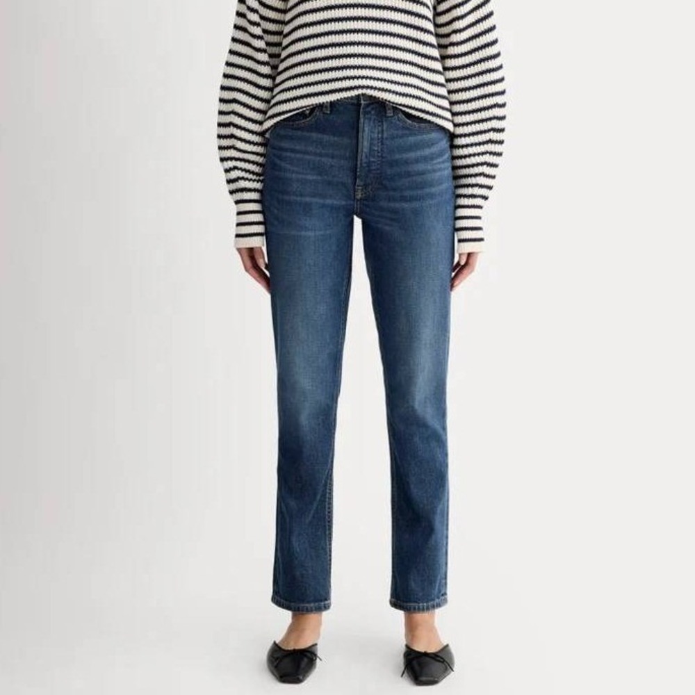 Everlane The Original Cheeky Jean Women's 24 Vintage Dark HR Slim Straight Leg